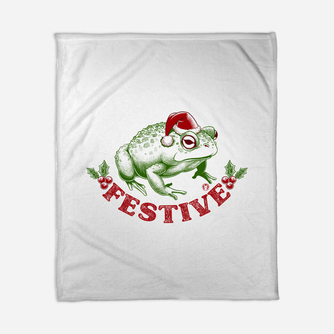 Festive Frog-None-Fleece-Blanket-worlddominationforcats
