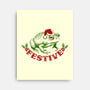 Festive Frog-None-Stretched-Canvas-worlddominationforcats