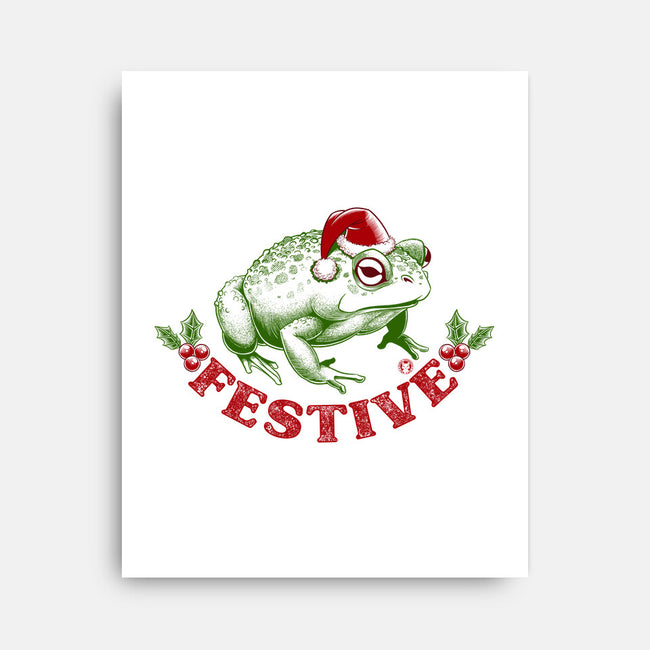 Festive Frog-None-Stretched-Canvas-worlddominationforcats