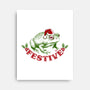 Festive Frog-None-Stretched-Canvas-worlddominationforcats