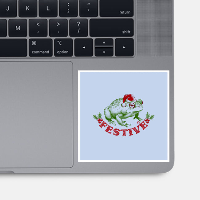 Festive Frog-None-Glossy-Sticker-worlddominationforcats