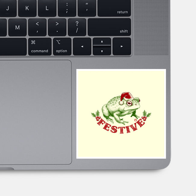 Festive Frog-None-Glossy-Sticker-worlddominationforcats