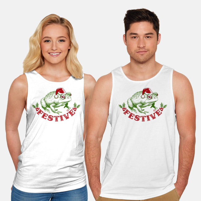 Festive Frog-Unisex-Basic-Tank-worlddominationforcats