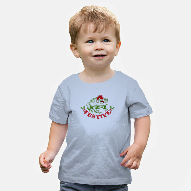 Festive Frog-Baby-Basic-Tee-worlddominationforcats