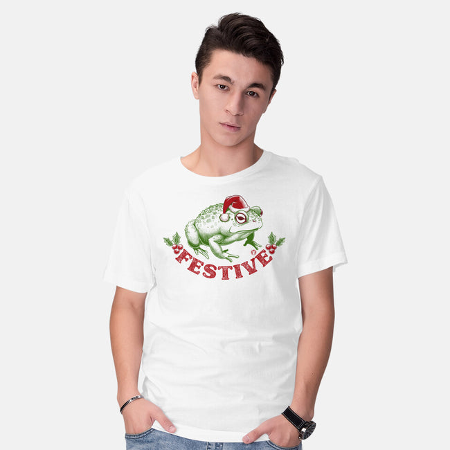 Festive Frog-Mens-Basic-Tee-worlddominationforcats