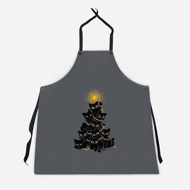 Meowy Christmas Tree-Unisex-Kitchen-Apron-worlddominationforcats