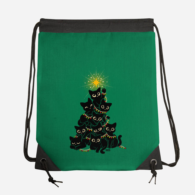 Meowy Christmas Tree-None-Drawstring-Bag-worlddominationforcats
