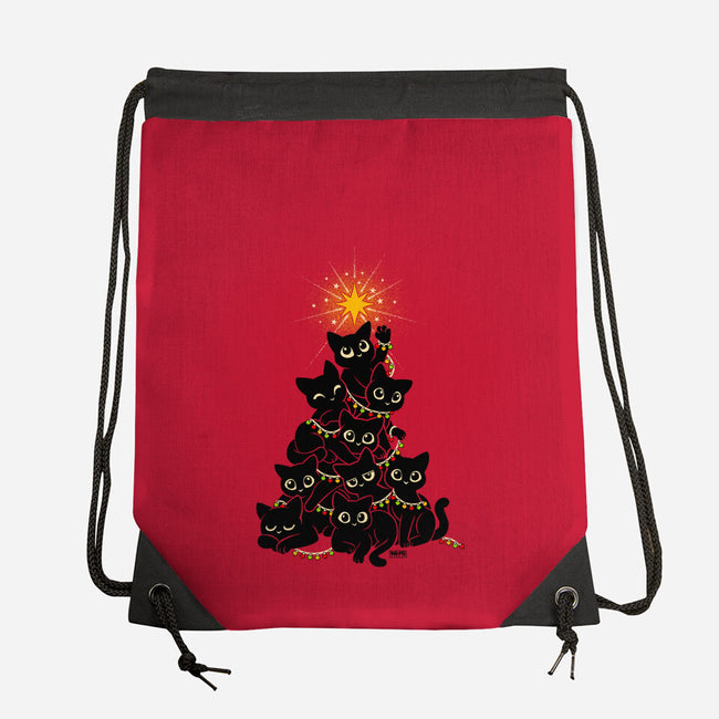 Meowy Christmas Tree-None-Drawstring-Bag-worlddominationforcats