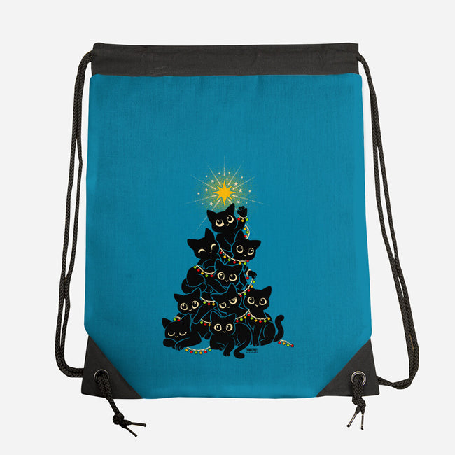 Meowy Christmas Tree-None-Drawstring-Bag-worlddominationforcats