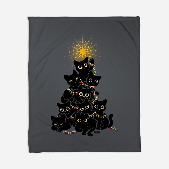 Meowy Christmas Tree-None-Fleece-Blanket-worlddominationforcats