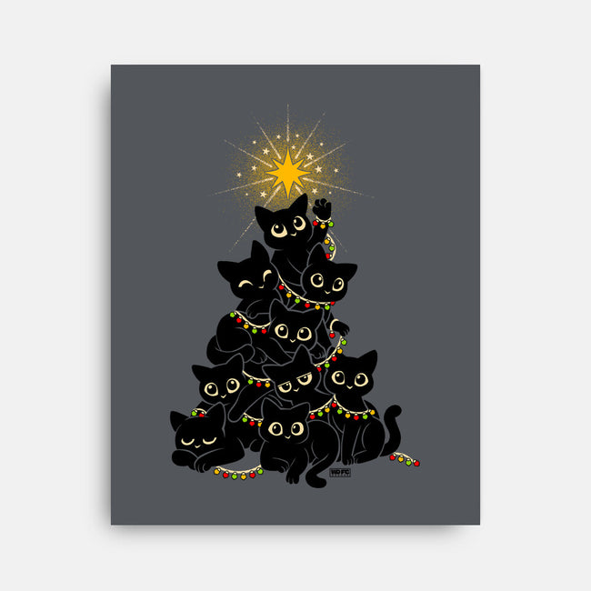 Meowy Christmas Tree-None-Stretched-Canvas-worlddominationforcats