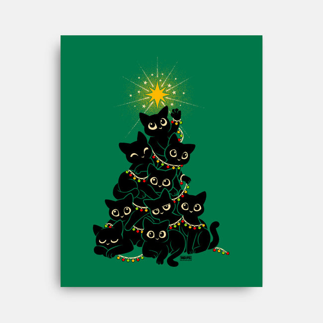 Meowy Christmas Tree-None-Stretched-Canvas-worlddominationforcats