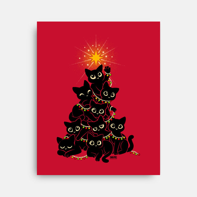 Meowy Christmas Tree-None-Stretched-Canvas-worlddominationforcats