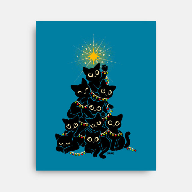 Meowy Christmas Tree-None-Stretched-Canvas-worlddominationforcats