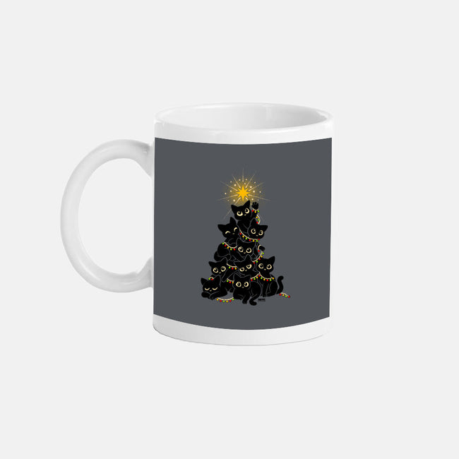 Meowy Christmas Tree-None-Mug-Drinkware-worlddominationforcats