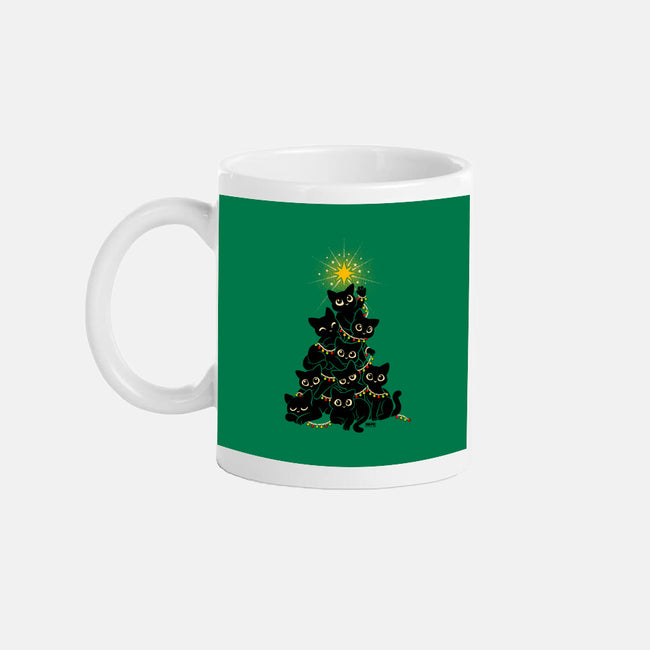 Meowy Christmas Tree-None-Mug-Drinkware-worlddominationforcats