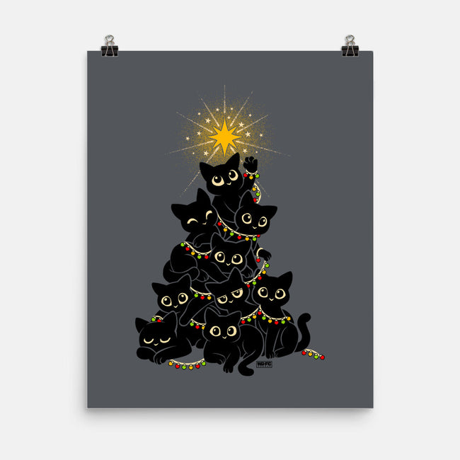 Meowy Christmas Tree-None-Matte-Poster-worlddominationforcats