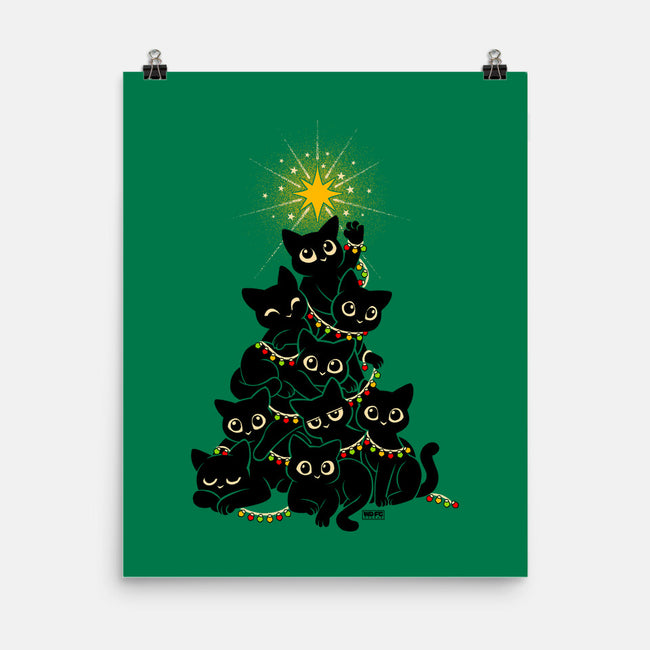 Meowy Christmas Tree-None-Matte-Poster-worlddominationforcats