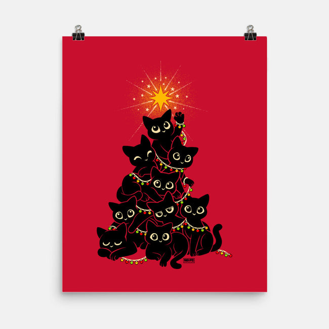 Meowy Christmas Tree-None-Matte-Poster-worlddominationforcats