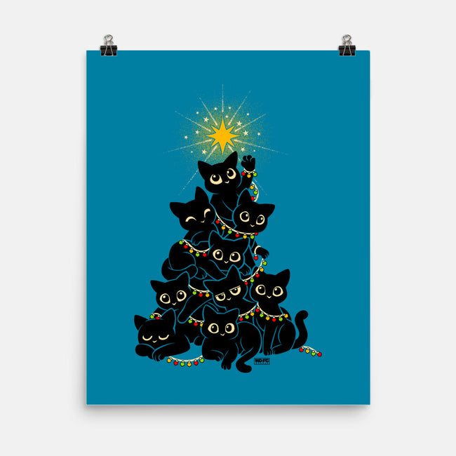 Meowy Christmas Tree-None-Matte-Poster-worlddominationforcats