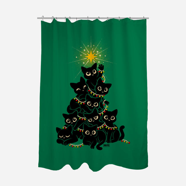 Meowy Christmas Tree-None-Polyester-Shower Curtain-worlddominationforcats