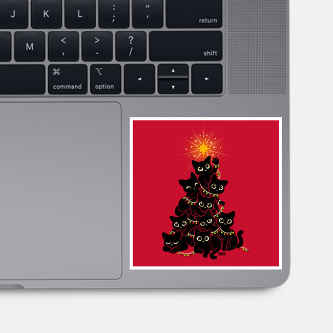 Meowy Christmas Tree-None-Glossy-Sticker-worlddominationforcats