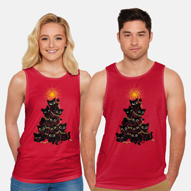Meowy Christmas Tree-Unisex-Basic-Tank-worlddominationforcats