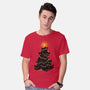Meowy Christmas Tree-Mens-Basic-Tee-worlddominationforcats