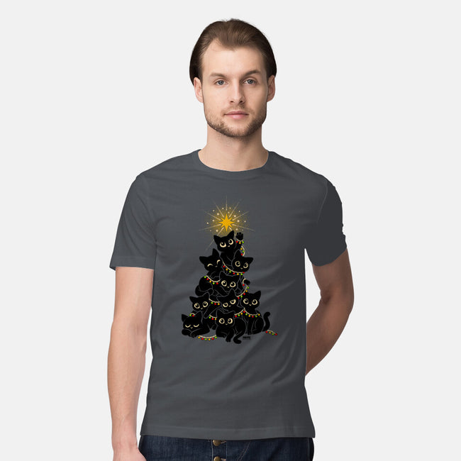 Meowy Christmas Tree-Mens-Premium-Tee-worlddominationforcats