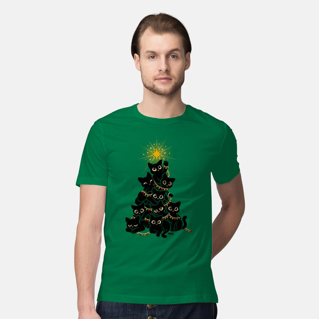 Meowy Christmas Tree-Mens-Premium-Tee-worlddominationforcats