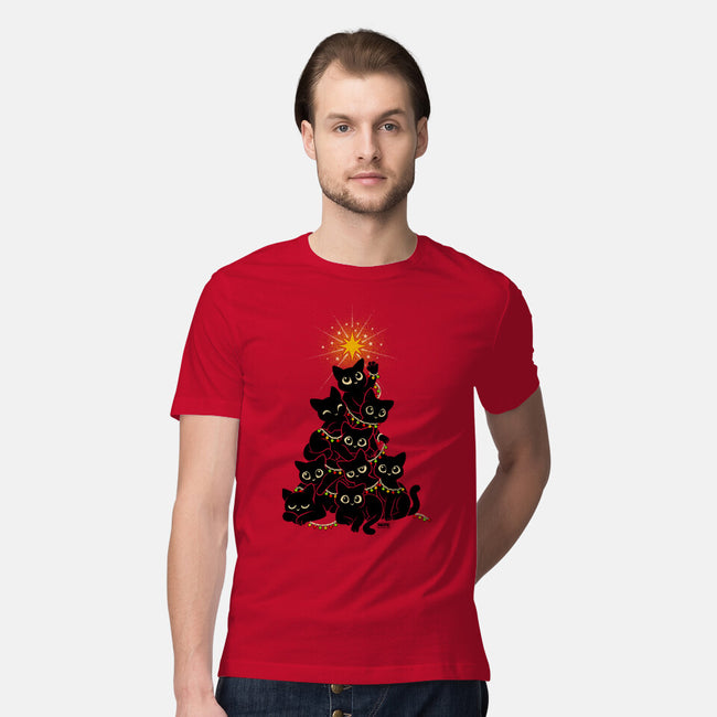 Meowy Christmas Tree-Mens-Premium-Tee-worlddominationforcats