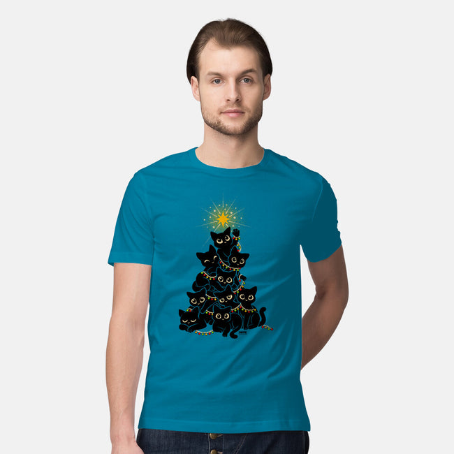 Meowy Christmas Tree-Mens-Premium-Tee-worlddominationforcats