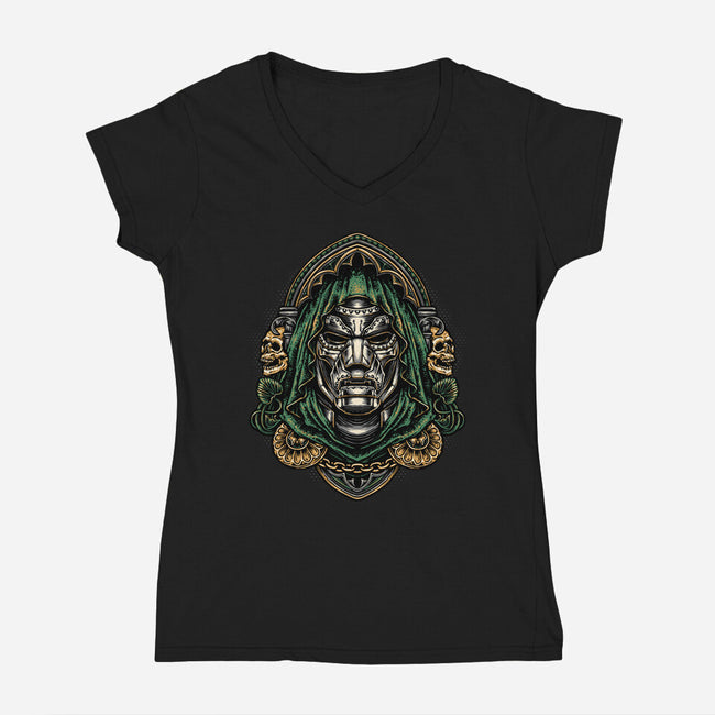 The Inevitable Doomsday-Womens-V-Neck-Tee-glitchygorilla