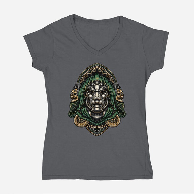 The Inevitable Doomsday-Womens-V-Neck-Tee-glitchygorilla