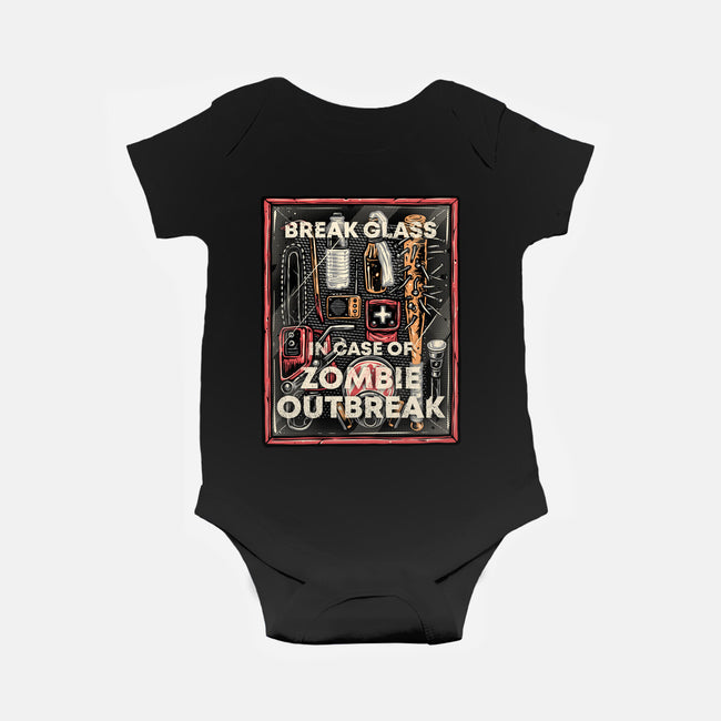 In Case Of Zombie Outbreak-Baby-Basic-Onesie-glitchygorilla