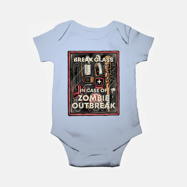 In Case Of Zombie Outbreak-Baby-Basic-Onesie-glitchygorilla