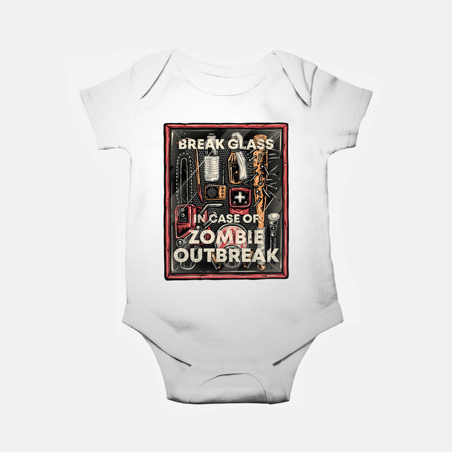 In Case Of Zombie Outbreak-Baby-Basic-Onesie-glitchygorilla