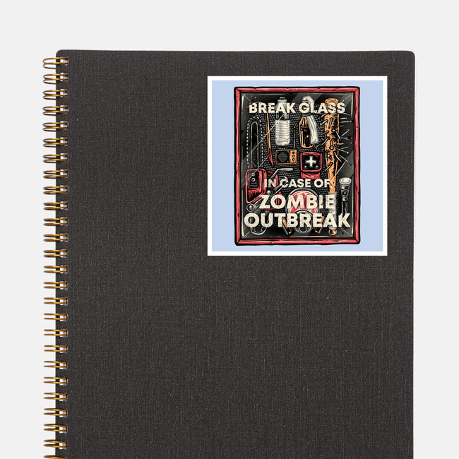 In Case Of Zombie Outbreak-None-Glossy-Sticker-glitchygorilla