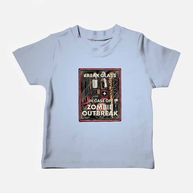 In Case Of Zombie Outbreak-Baby-Basic-Tee-glitchygorilla