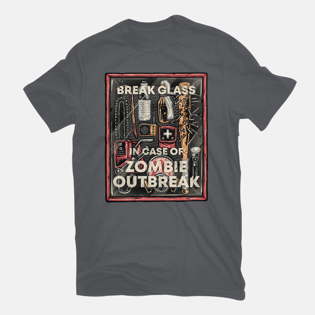 In Case Of Zombie Outbreak-Mens-Heavyweight-Tee-glitchygorilla