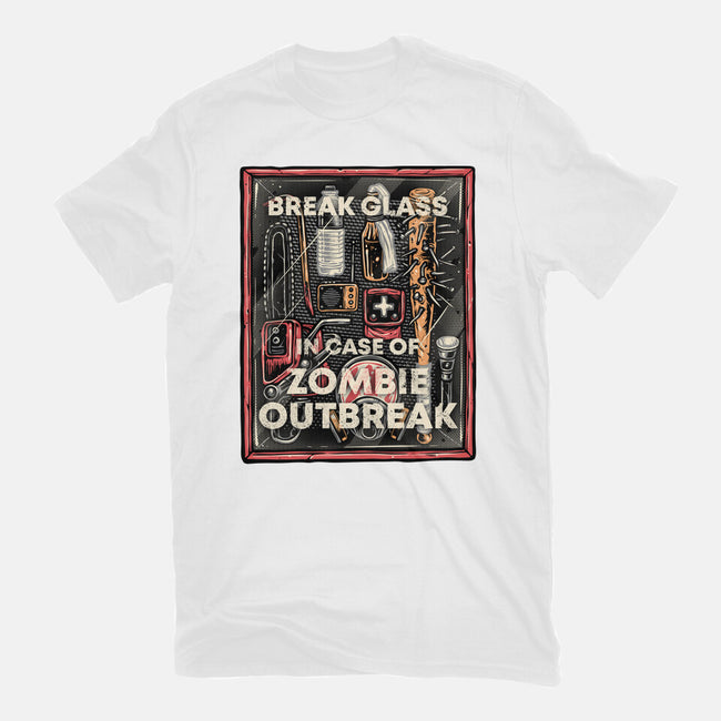 In Case Of Zombie Outbreak-Mens-Heavyweight-Tee-glitchygorilla