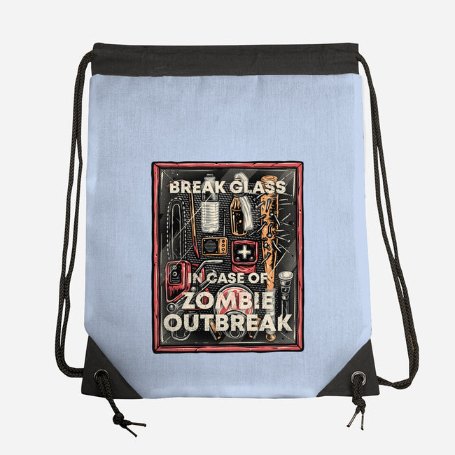 In Case Of Zombie Outbreak-None-Drawstring-Bag-glitchygorilla