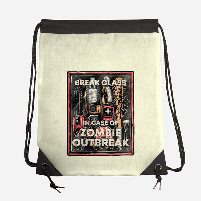 In Case Of Zombie Outbreak-None-Drawstring-Bag-glitchygorilla