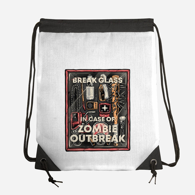 In Case Of Zombie Outbreak-None-Drawstring-Bag-glitchygorilla