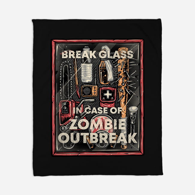In Case Of Zombie Outbreak-None-Fleece-Blanket-glitchygorilla