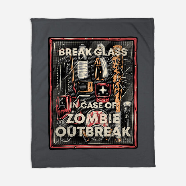 In Case Of Zombie Outbreak-None-Fleece-Blanket-glitchygorilla