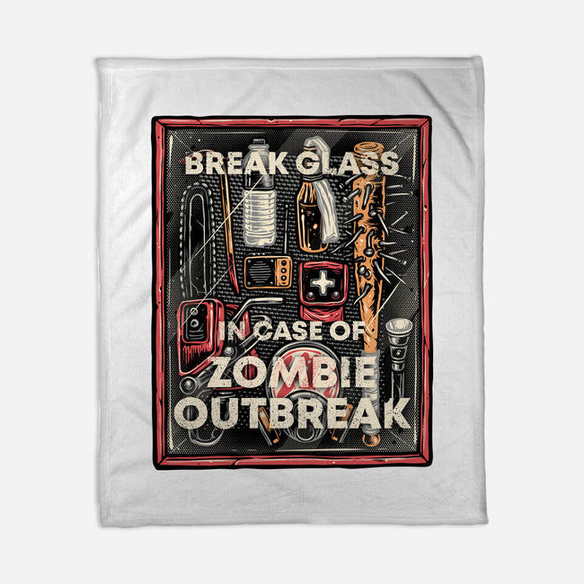 In Case Of Zombie Outbreak-None-Fleece-Blanket-glitchygorilla