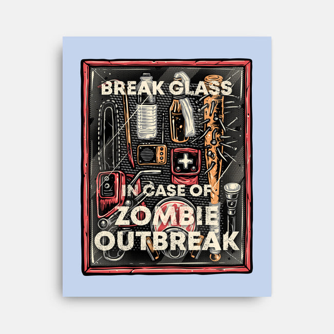 In Case Of Zombie Outbreak-None-Stretched-Canvas-glitchygorilla