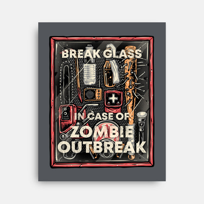 In Case Of Zombie Outbreak-None-Stretched-Canvas-glitchygorilla