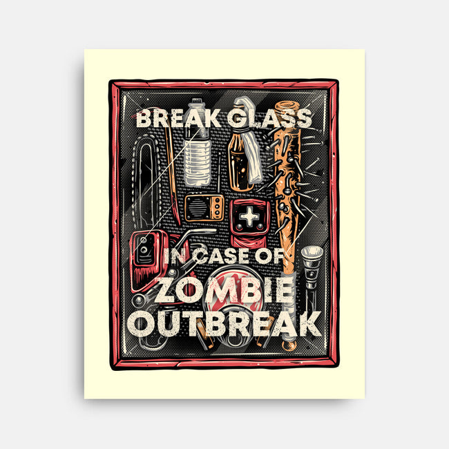 In Case Of Zombie Outbreak-None-Stretched-Canvas-glitchygorilla